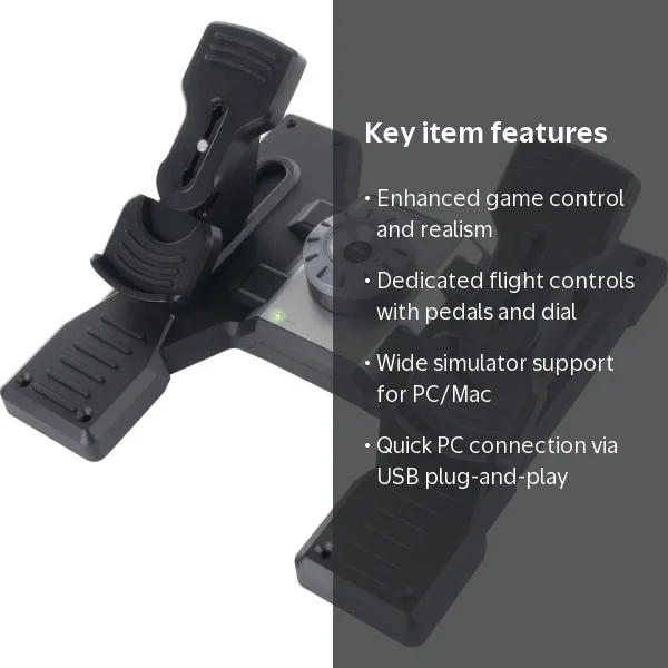 Saitek Pro Flight Rudder Pedals for PC - Cable - USB - PC