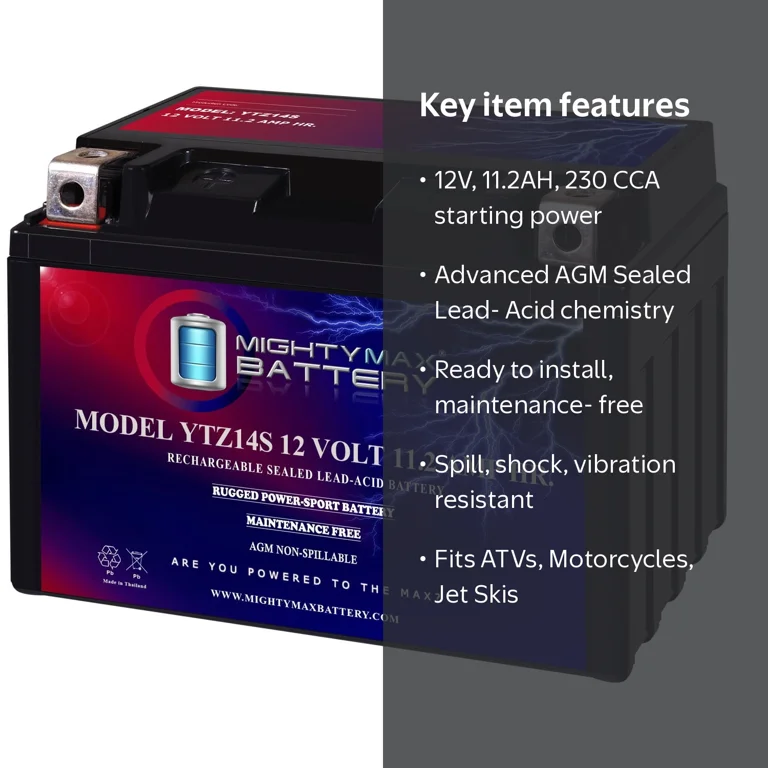 12V 11.2Ah Replacement Battery compatible with Interstate FAYTZ14S