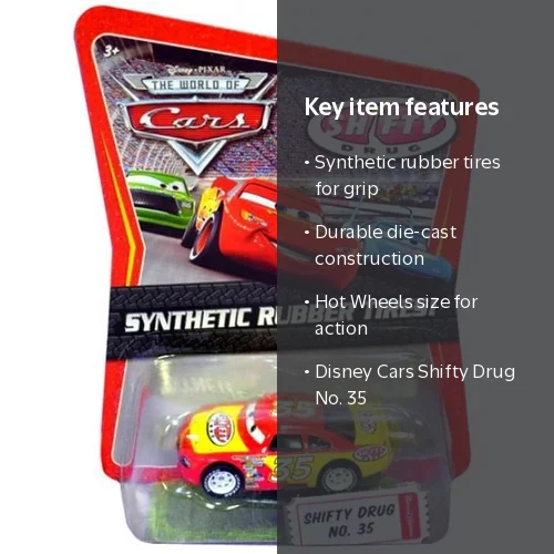 Disney Cars Synthetic Rubber Tires Shifty Drug No. 35 Diecast Car