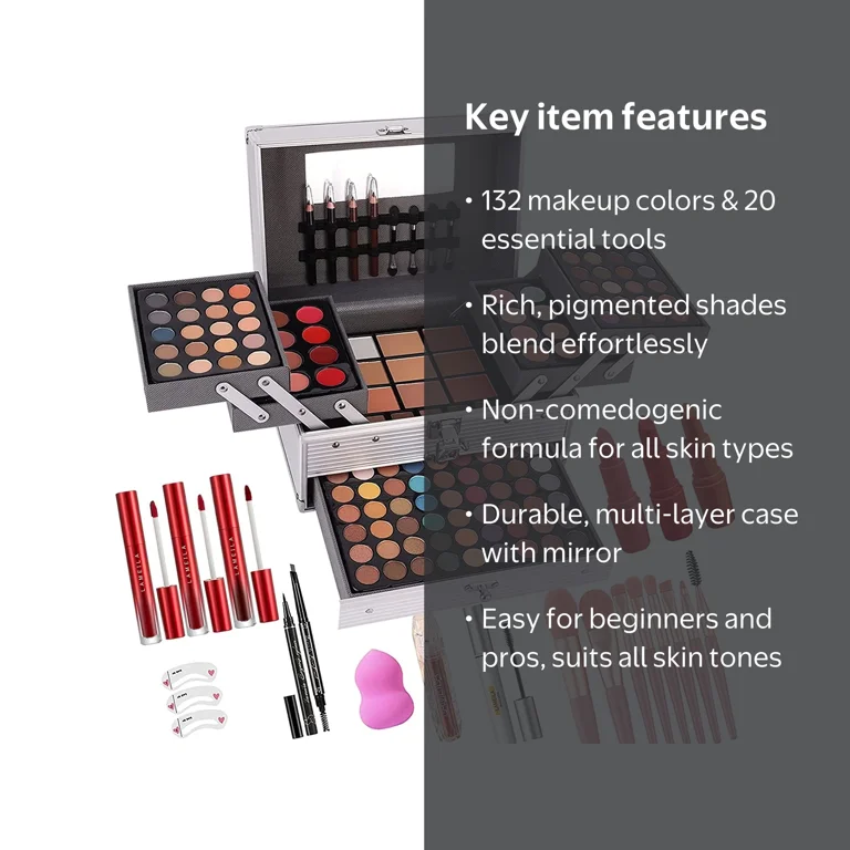 AOLIKOKO, Makeup Kit, 132 Colors All in One, Makeup Set - Walmart.com