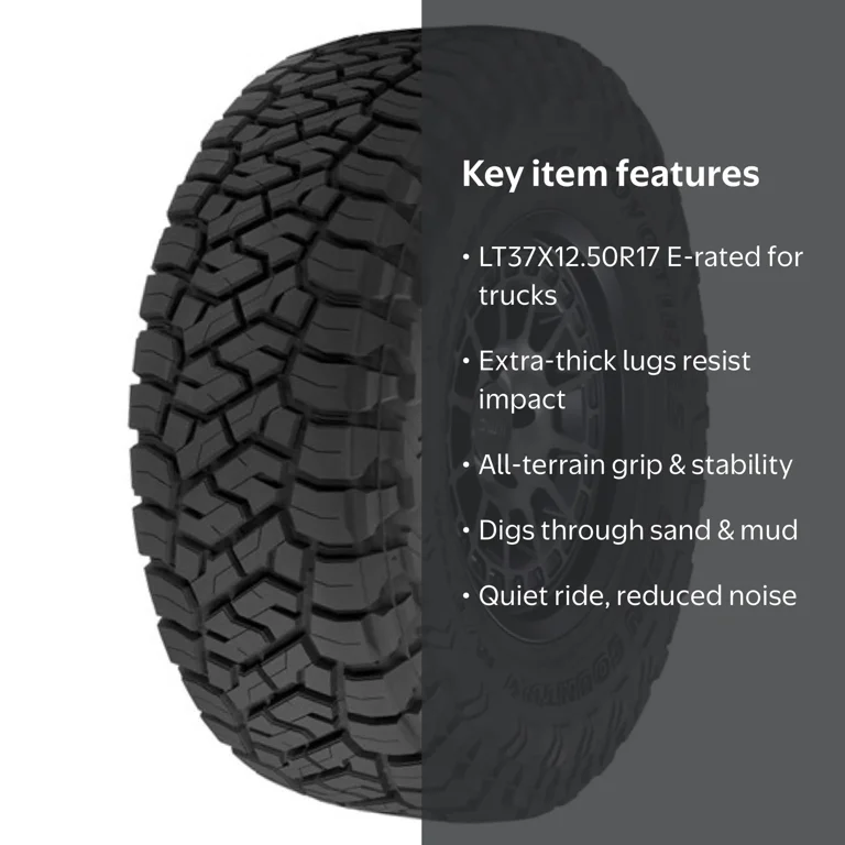 Toyo, Light Truck Tire, LT37X12.50R17 128S E, Off-Road Traction