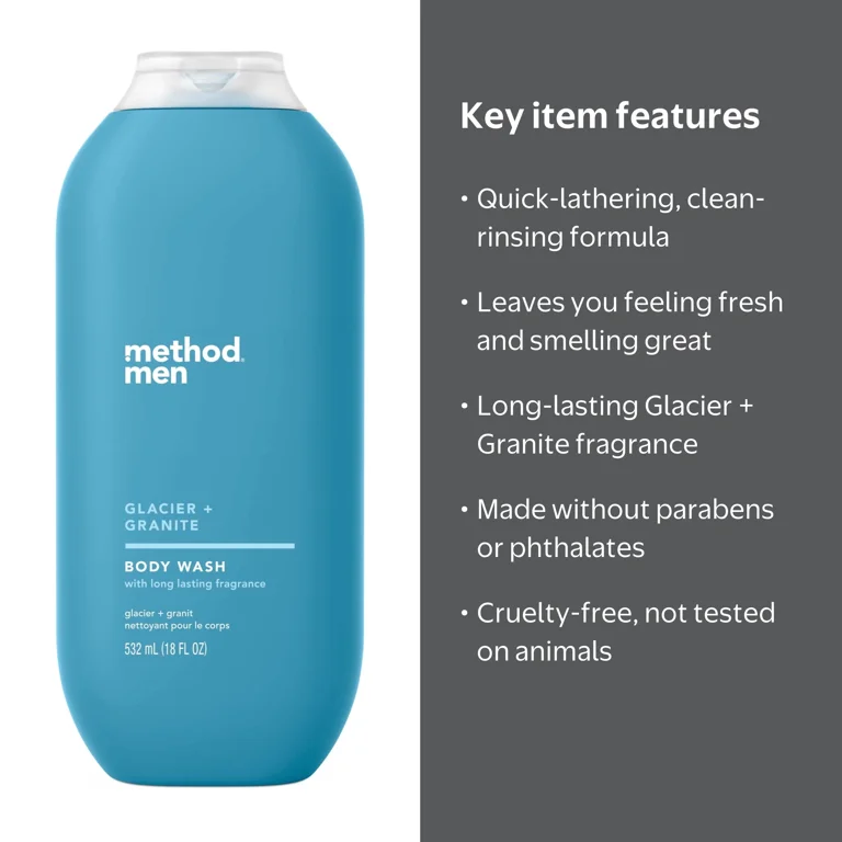 method, Men Body Wash, 18 fl oz, Glacier + Granite - Walmart.com