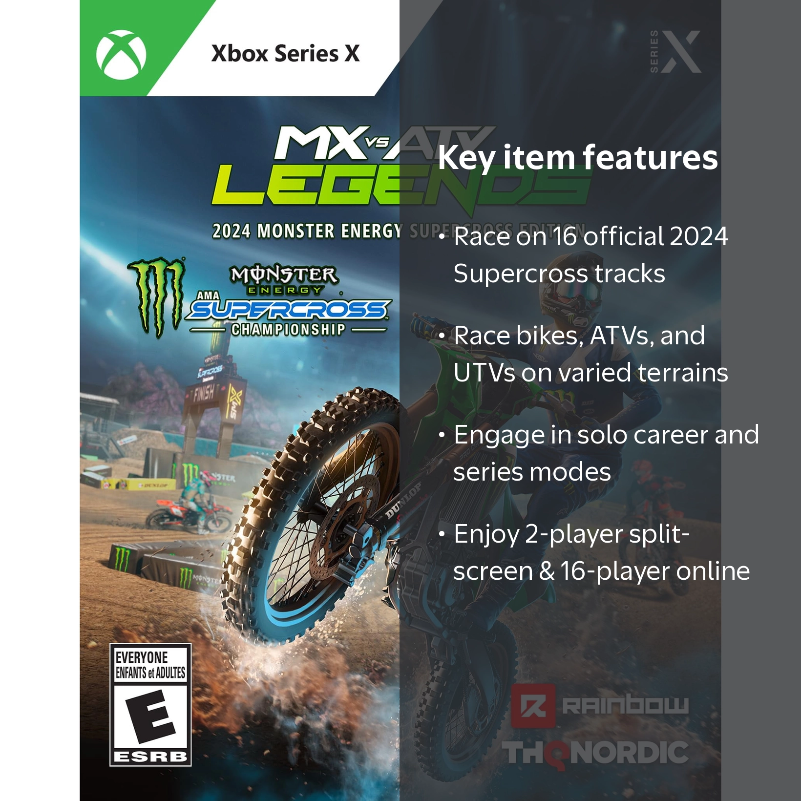 Free Shipping! THQ Nordic MX vs ATV Legends 2024 Monster Energy