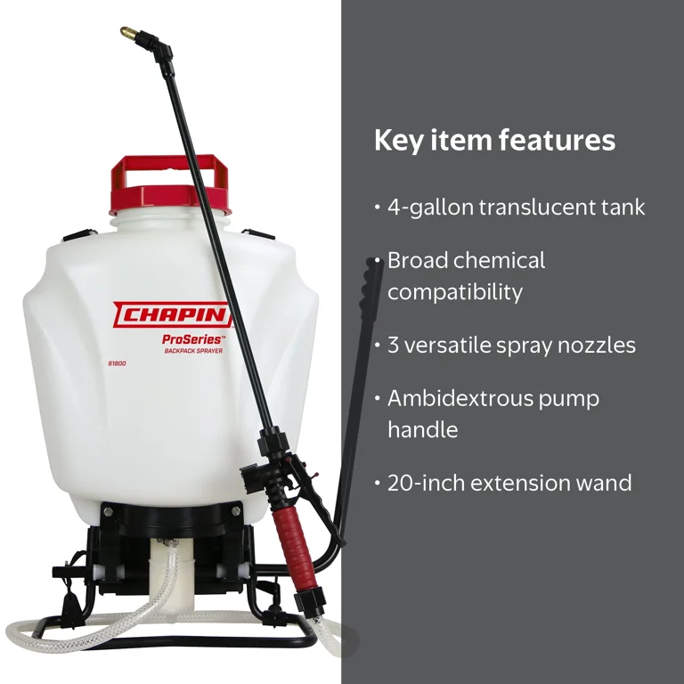 Chapin, 4-Gallon Backpack Sprayer, Model 61800 with Poly Tank