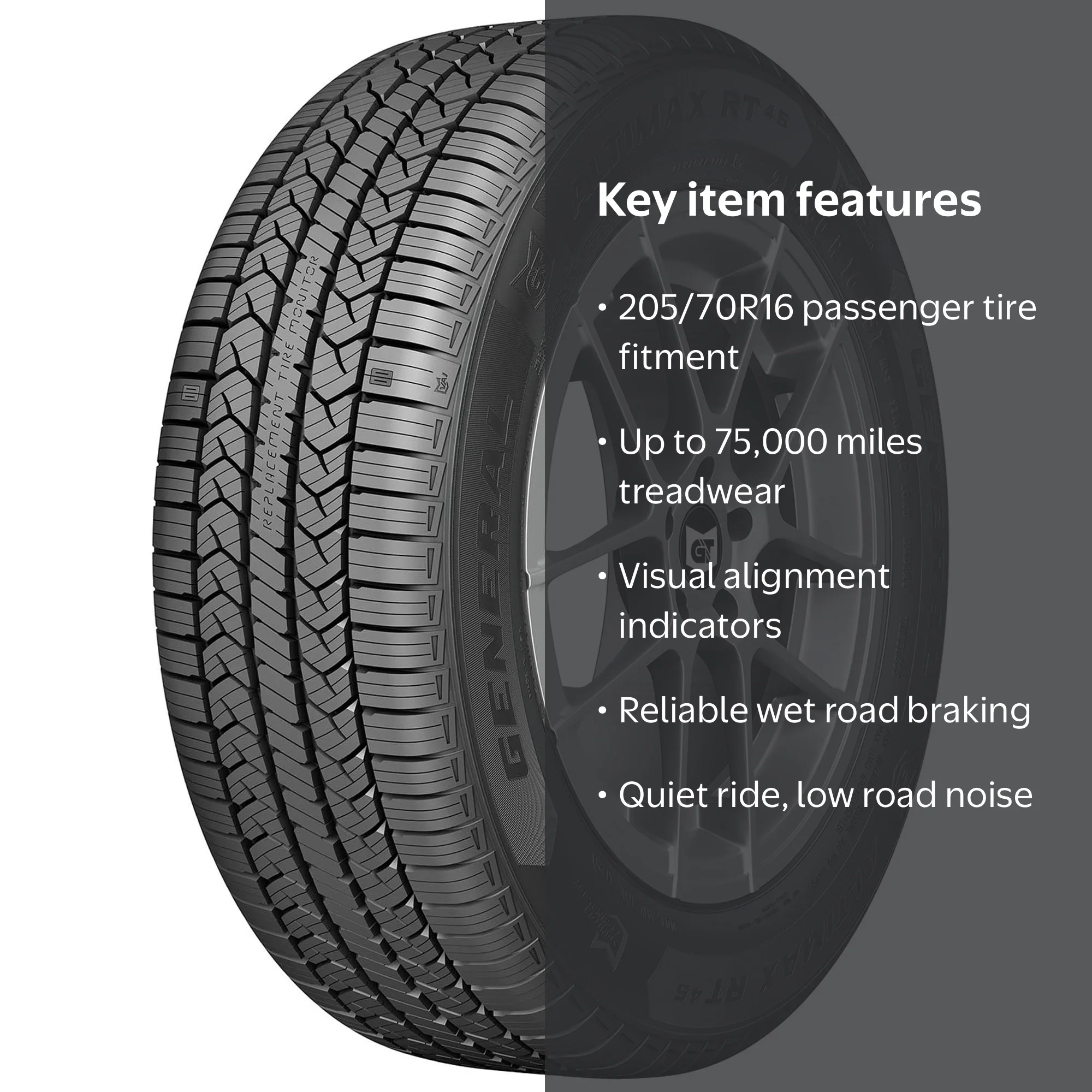 その他 RT-3305804070 General AltiMAX RT45 All Season 205/70R16 97T Passenger Tire