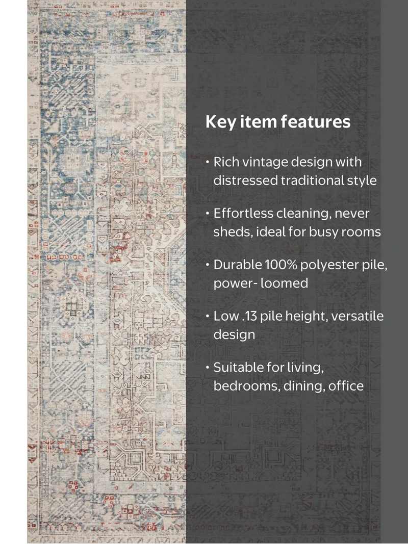 Loloi Jules Natural/Ocean Area Rug - 5 x 76 - Walmart.com