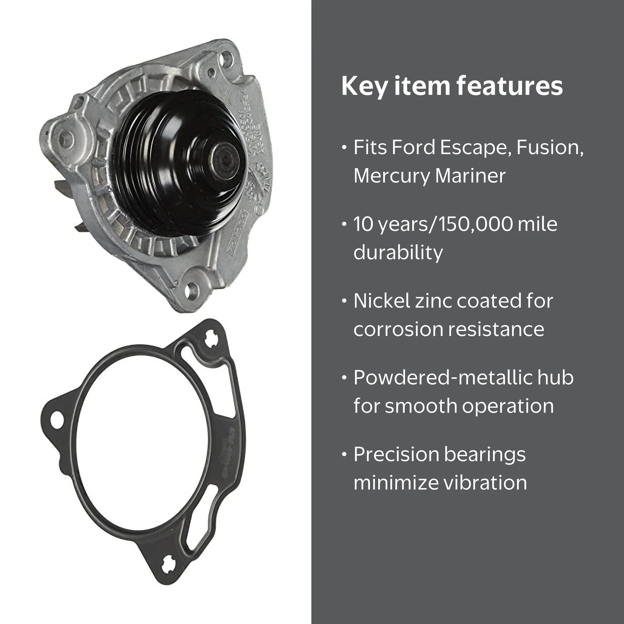 Motorcraft Engine Water Pump PW-493 Fits select: 2009-2013 FORD