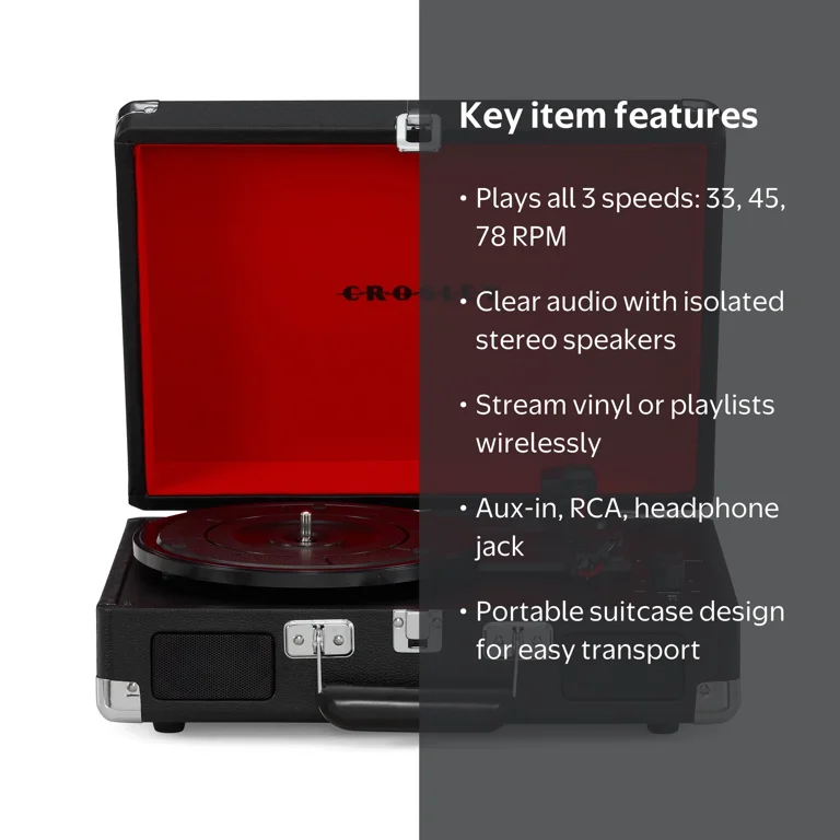 Crosley Cruiser Plus Vinyl Record Player with Speakers and