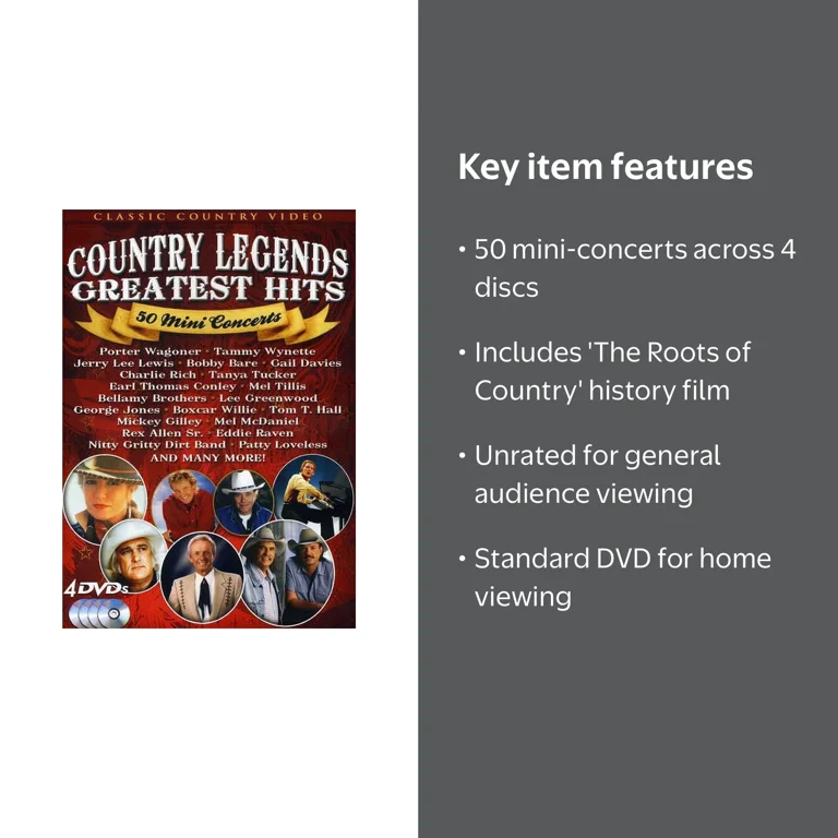 Shout! Factory, Country Legends Greatest Hits DVD, 50 Mini