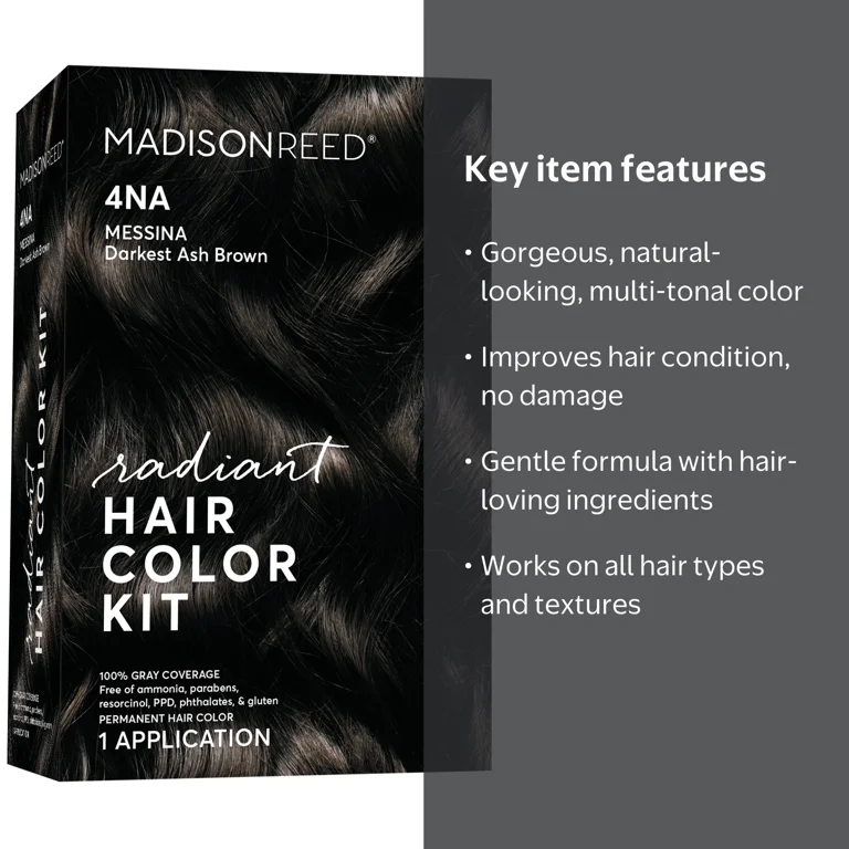 ラテール Oil in Hair Color Treatment 6本セット Madison Reed Radiant Permanent Hair Color Kit, Messina, (4NA), 8
