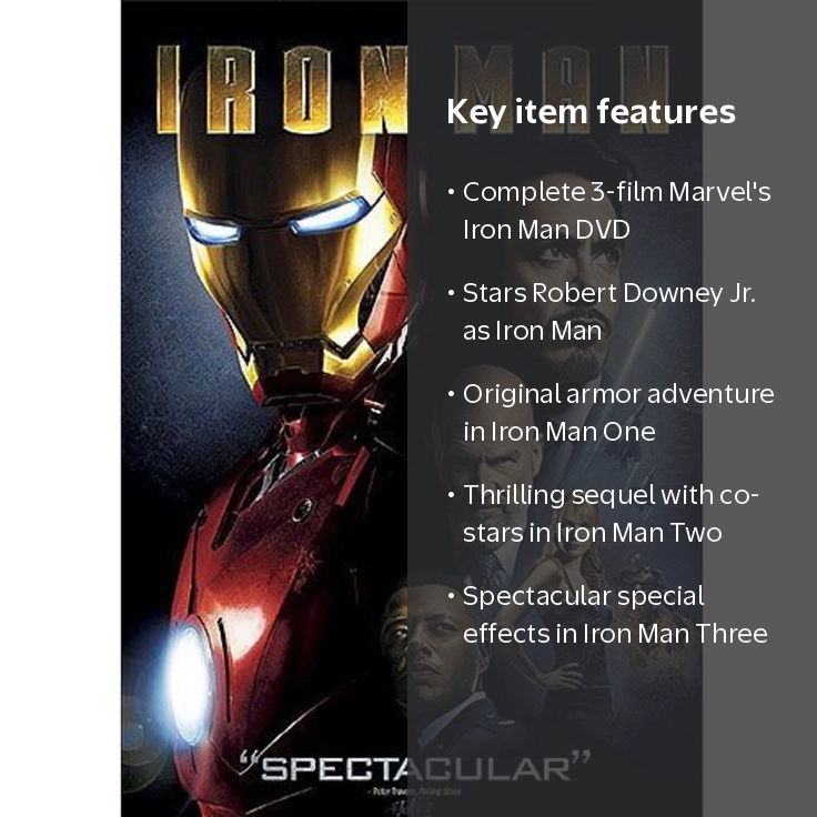 Marvel's Iron Man 3 DVD Set, Complete 3 Movie Collection with