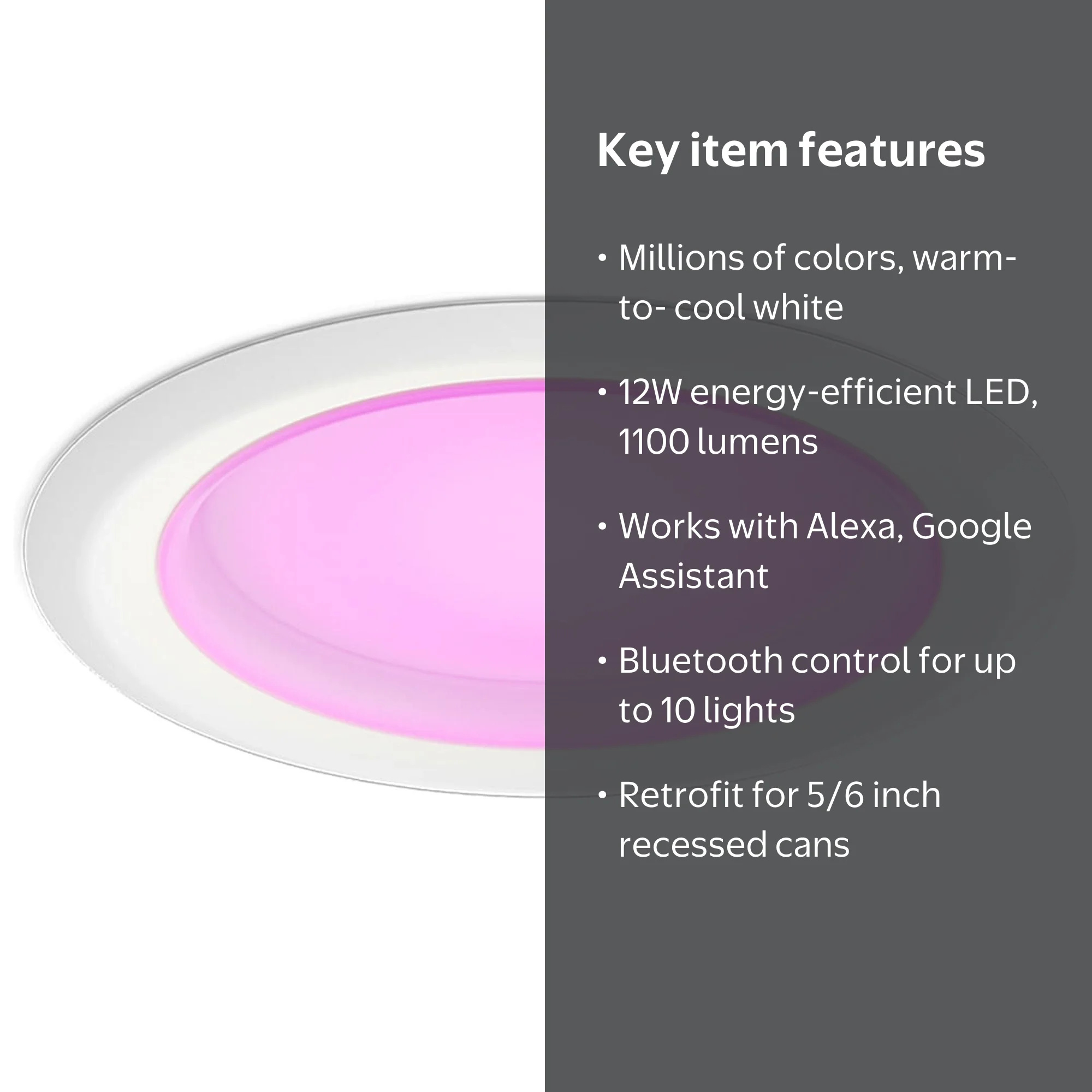 Philips Hue, recessed lighting housing, 5/6‚Äù LED, smart RGB