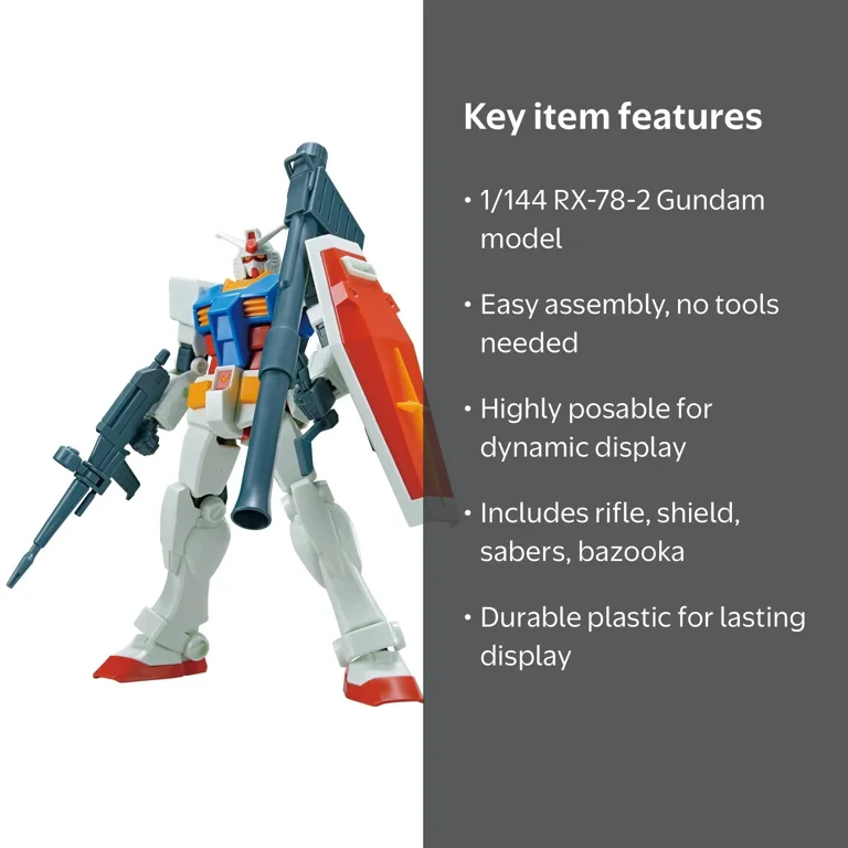 Bandai Entry Grade RX78 Plastic Gundam Action Figure - Walmart.com
