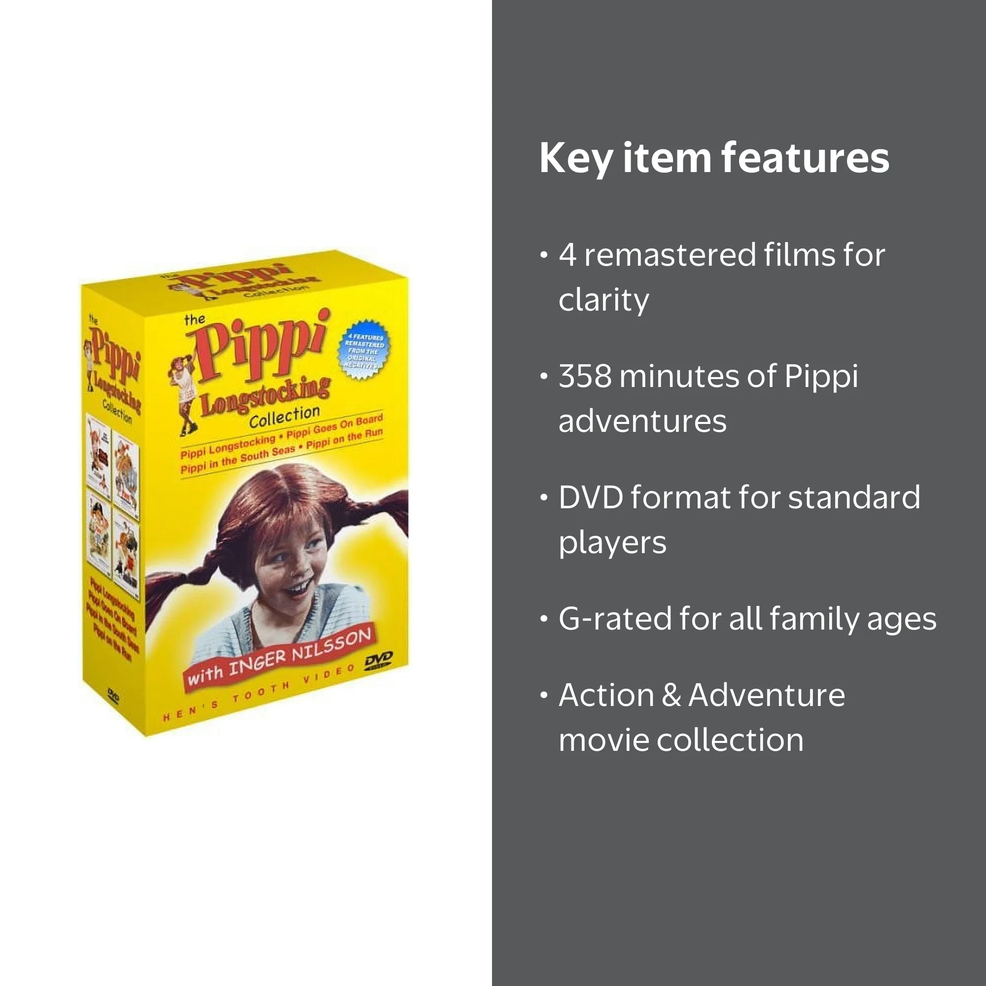The Pippi Longstocking Collection (DVD), Henstooth Video, Action