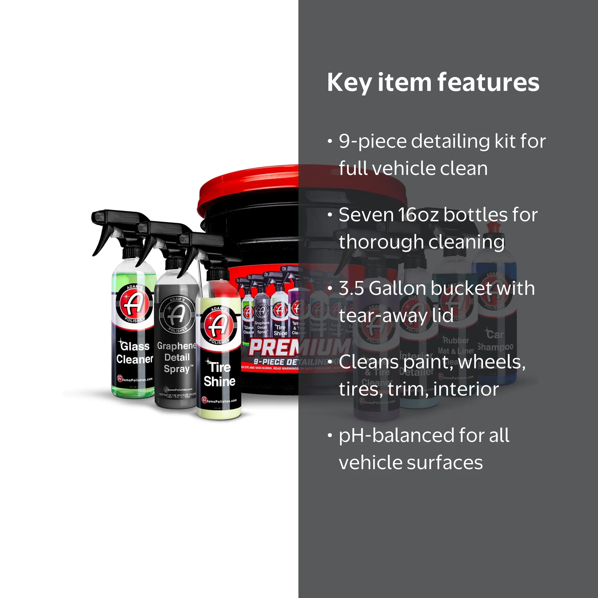 Adam's Polishes Premium Car Detailing Kit (9 Piece) - Walmart.com