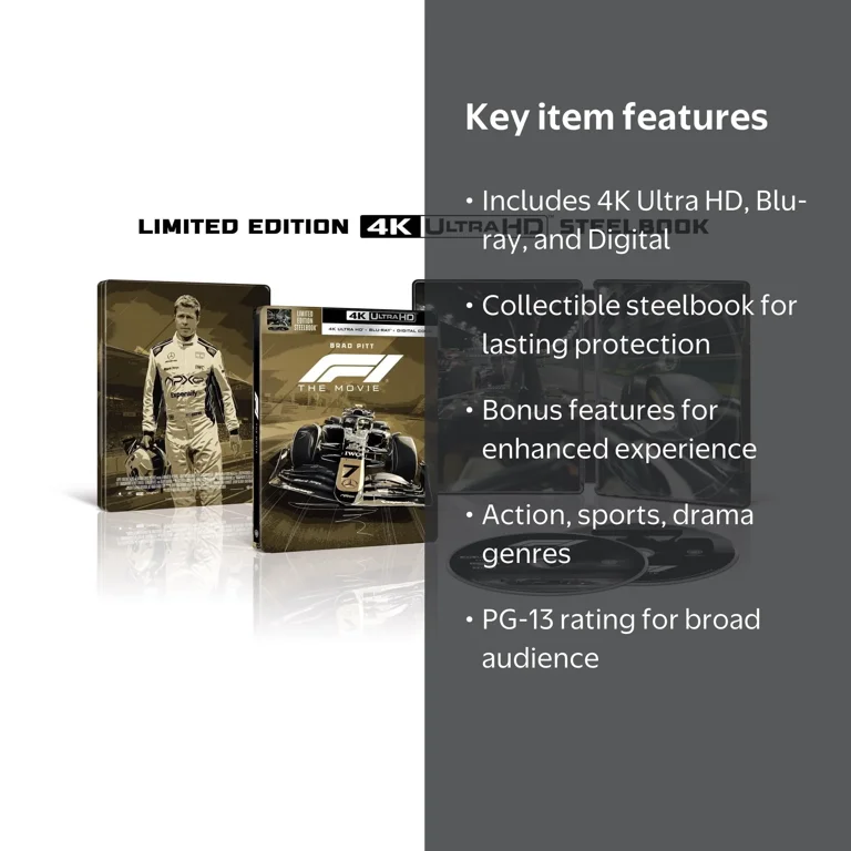 F1: The Movie Steelbook 4K Ultra HD + Blu-ray + Digital Copy