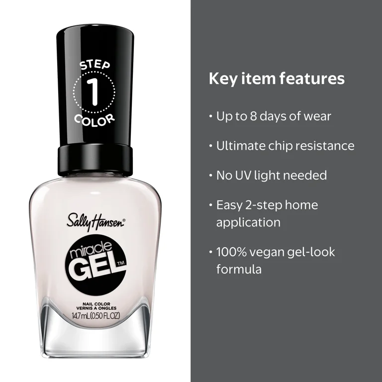 Sally Hansen Miracle Gel Nail Color Polish, Ski Bunny, 0.5 fl oz