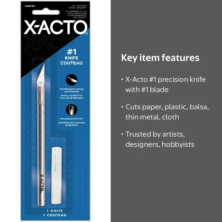 X-ACTO, Craft Knife, No.1, with Safety Cap for Precise Cutting