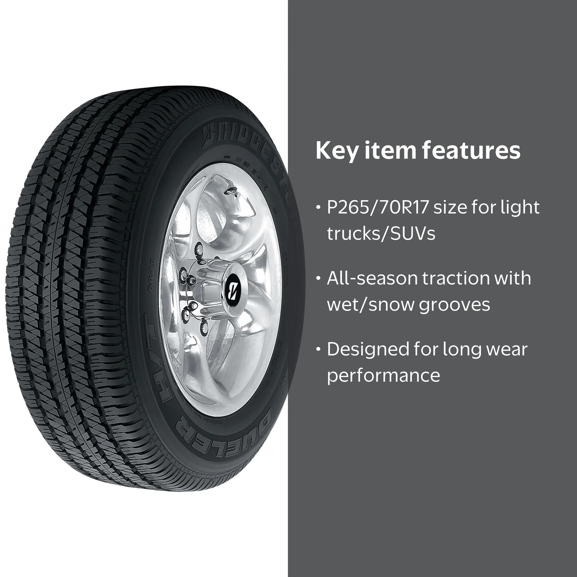 Free Shipping! Bridgestone Dueler H/T 684 II All Season P265/70R17