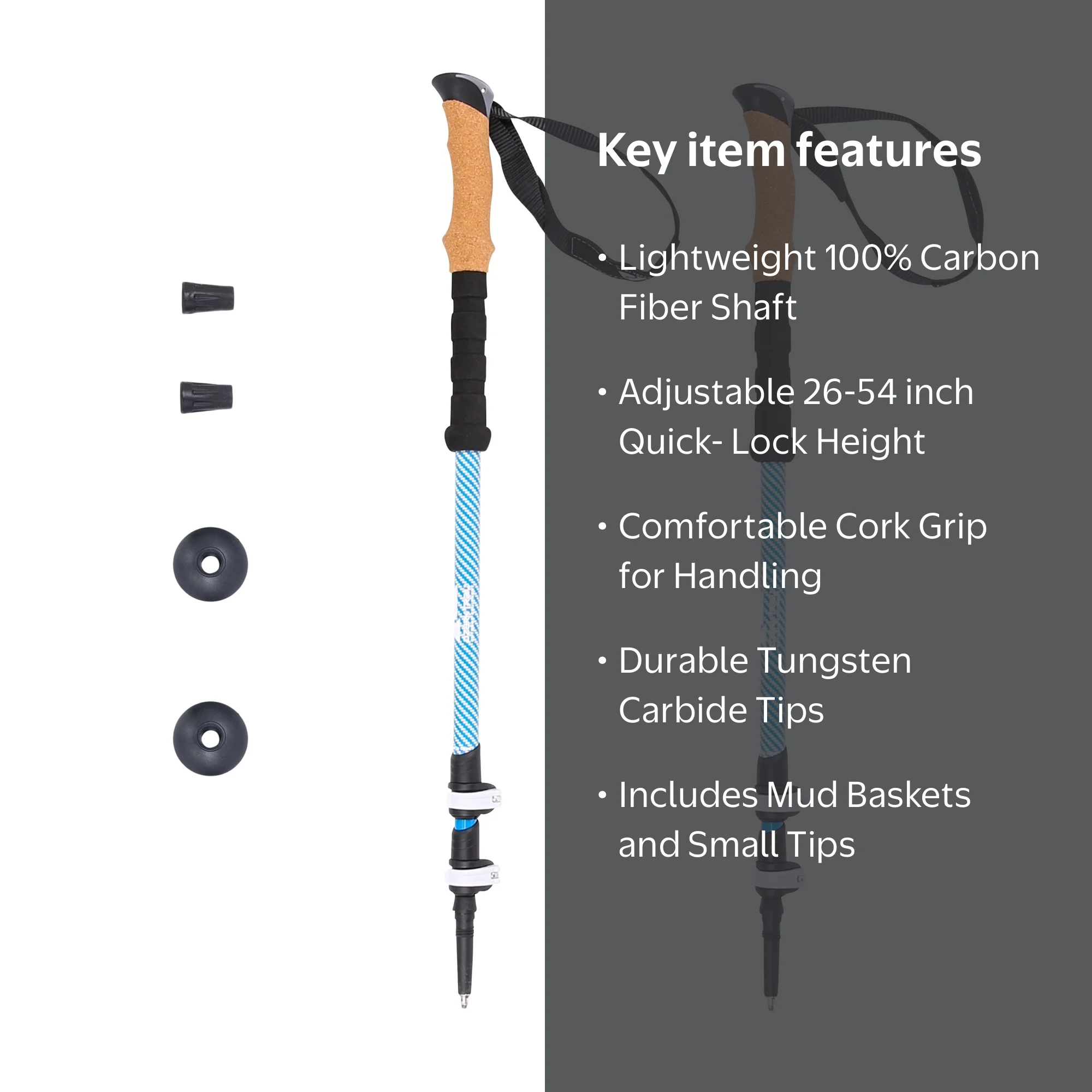 Ozark Trail Lightweight Carbon Fiber Adjustable Quick Lock