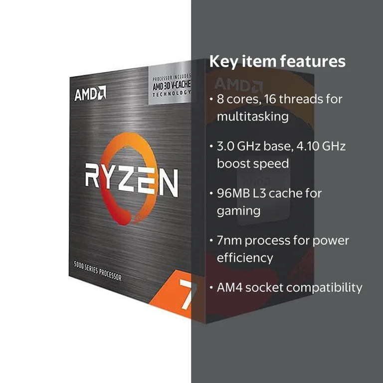 AMD Ryzen 7 5700X3D CPU - 8-Core 3.0 GHz Socket AM4 105W Processor