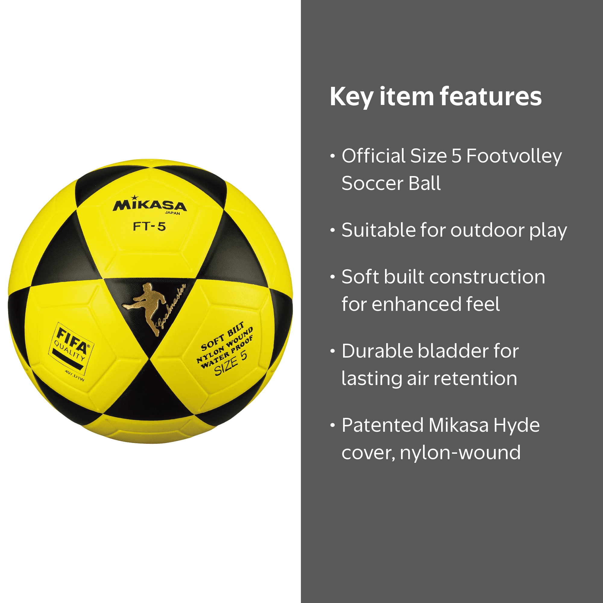 Mikasa FT5 Goal Master Size 5 Soccer Ball, Official Footvolley