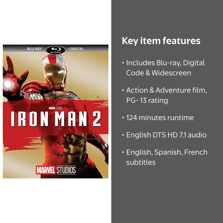 Iron Man 2 (Blu-ray + Digital Code) - Walmart.com