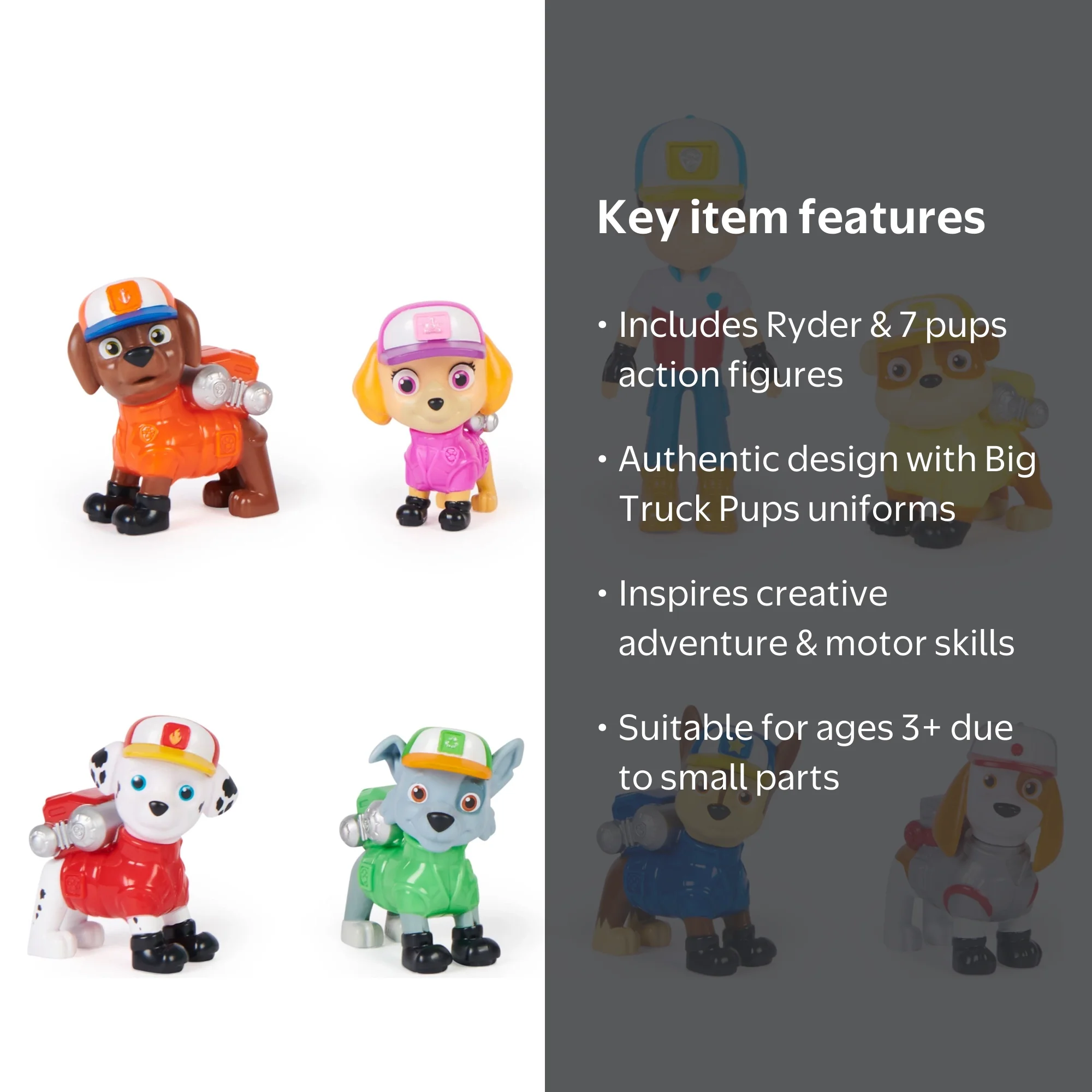 PAW Patrol Toy Set, Big Truck Pups 8 Piece Figure Gift Pack with