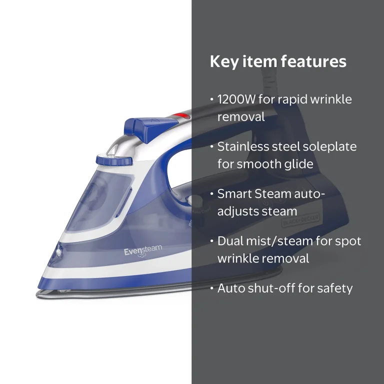 BLACK+DECKER One Step Auto Shut-off Steam Iron, IR18XS-T - Walmart.com