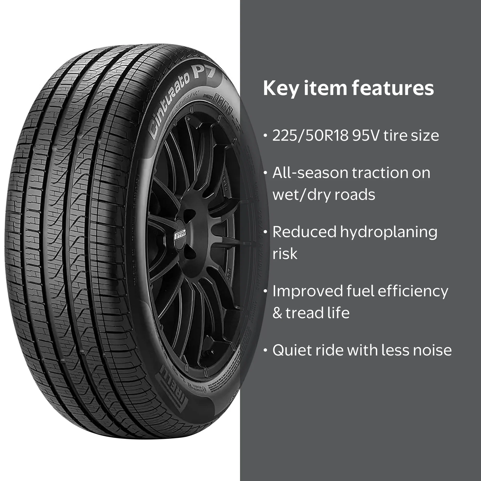 Pirelli Cinturato P7 All Season 225/50R18 95V Passenger Tire for