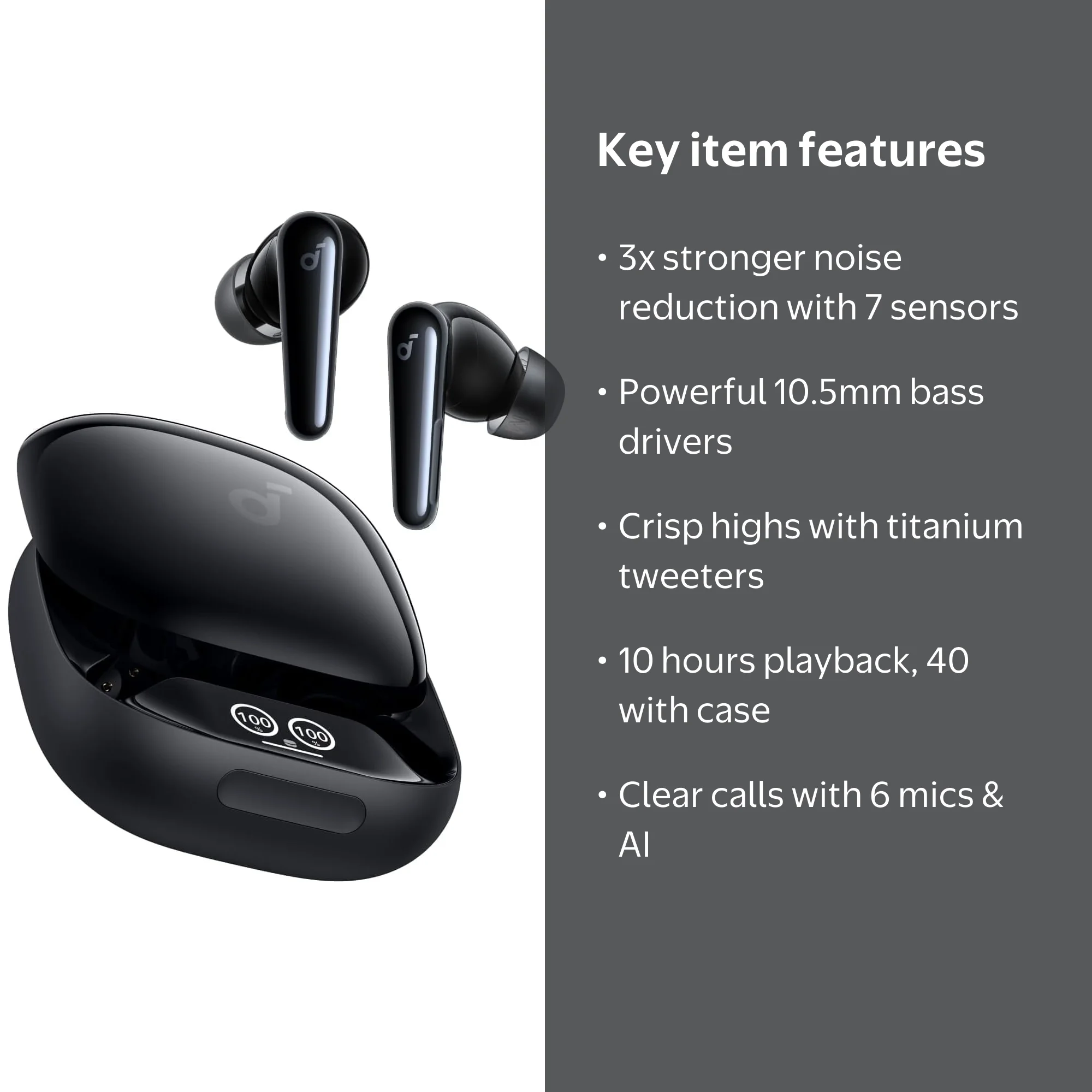 Soundcore Liberty 4 Pro Noise Cancelling Wireless Earbuds, 10-Hour