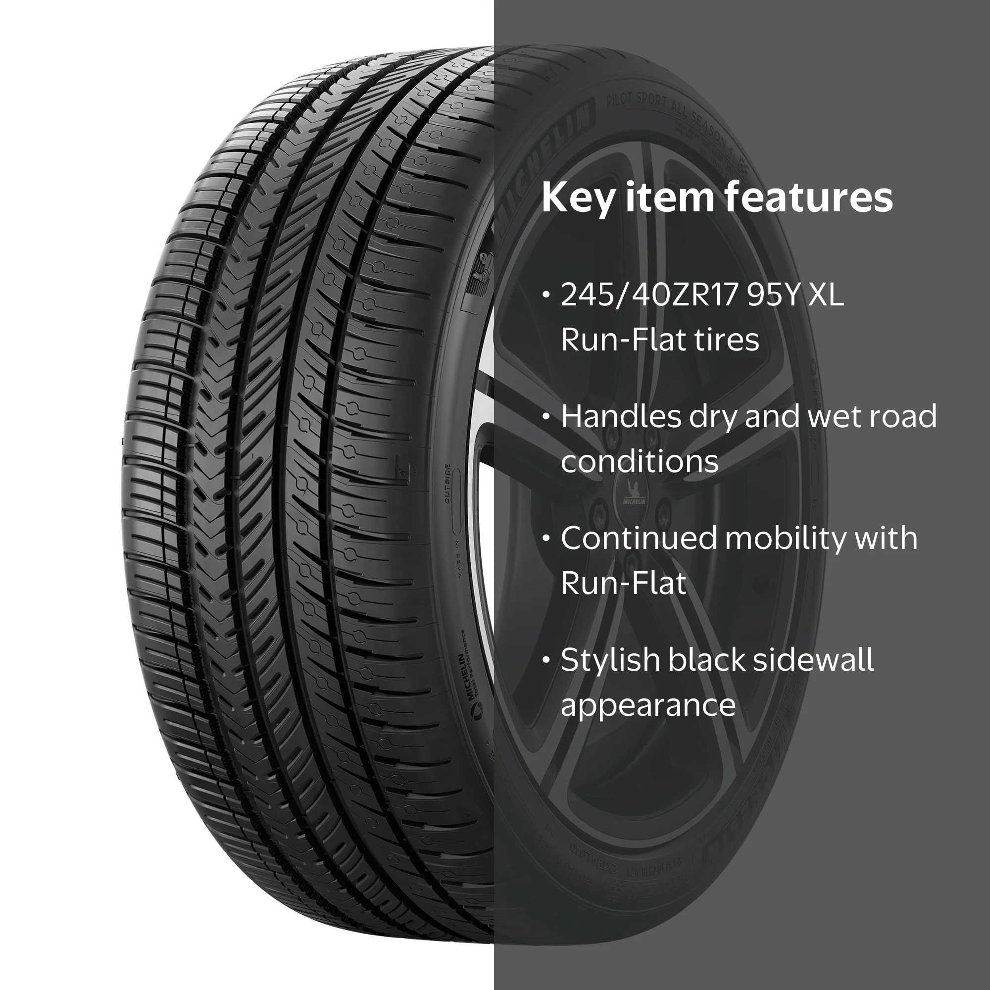 Michelin Pilot Sport A/S 4 245/40R17 95Y BSW Run-Flat Dry Wet All