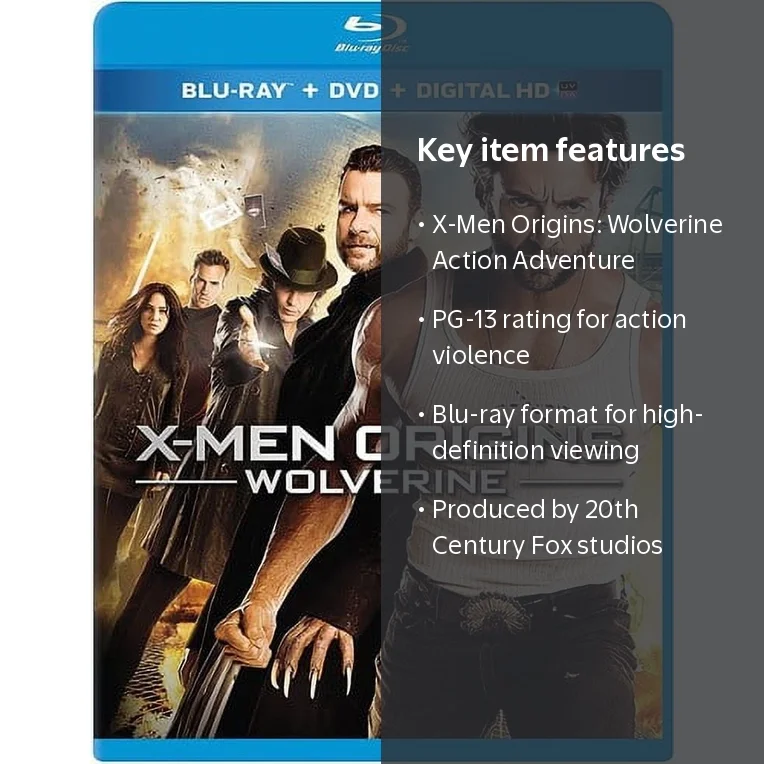 X-Men Origins: Wolverine Blu-ray, 20th Century Fox, Action