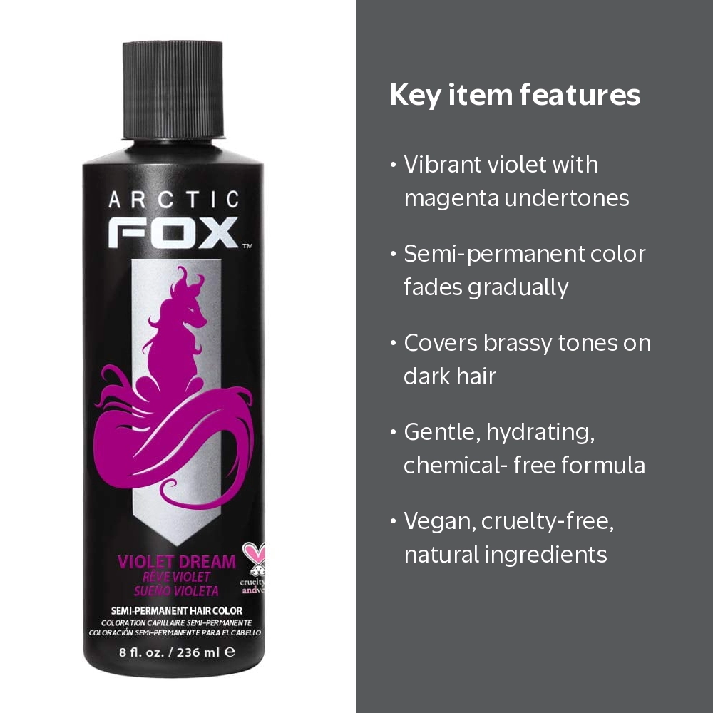 Arctic Fox Vegan Semi-Permanent Hair Dye, Violet Dream, 8 fl oz