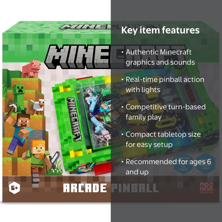 Minecraft アーケードピンボール Minecraft: Arcade Pinball - Overworld Lights & Sounds Tabletop