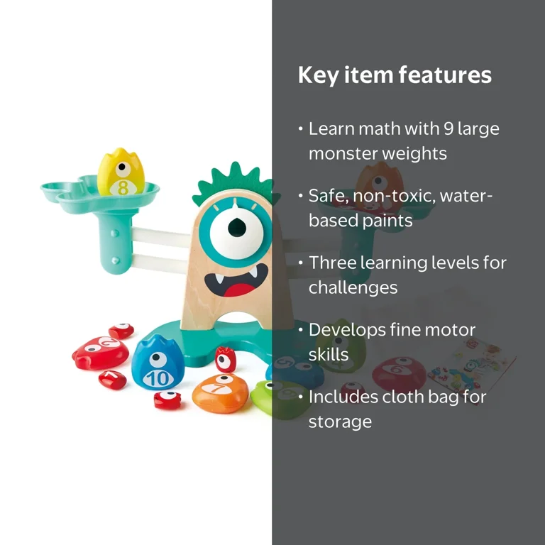 Hape Monster Math Balance Scale with Family Figures, Preschool
