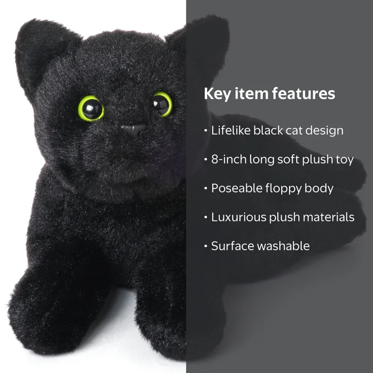 Bearington, Lil' Jinx Black Cat Plush, 8