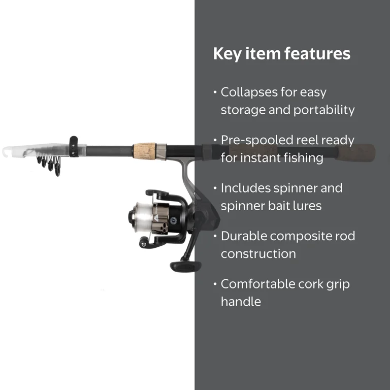 Ozark Trail Composite Telescopic Fishing Rod and Reel Combo with