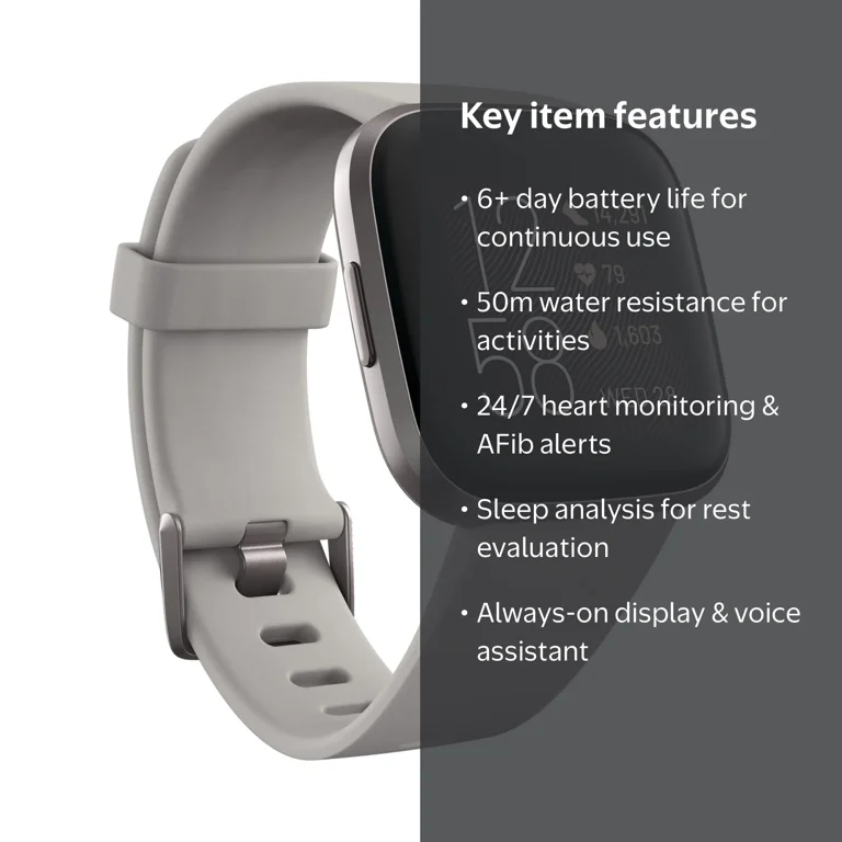 Fitbit Versa 2 Health & Fitness Smartwatch - Stone/Mist Grey
