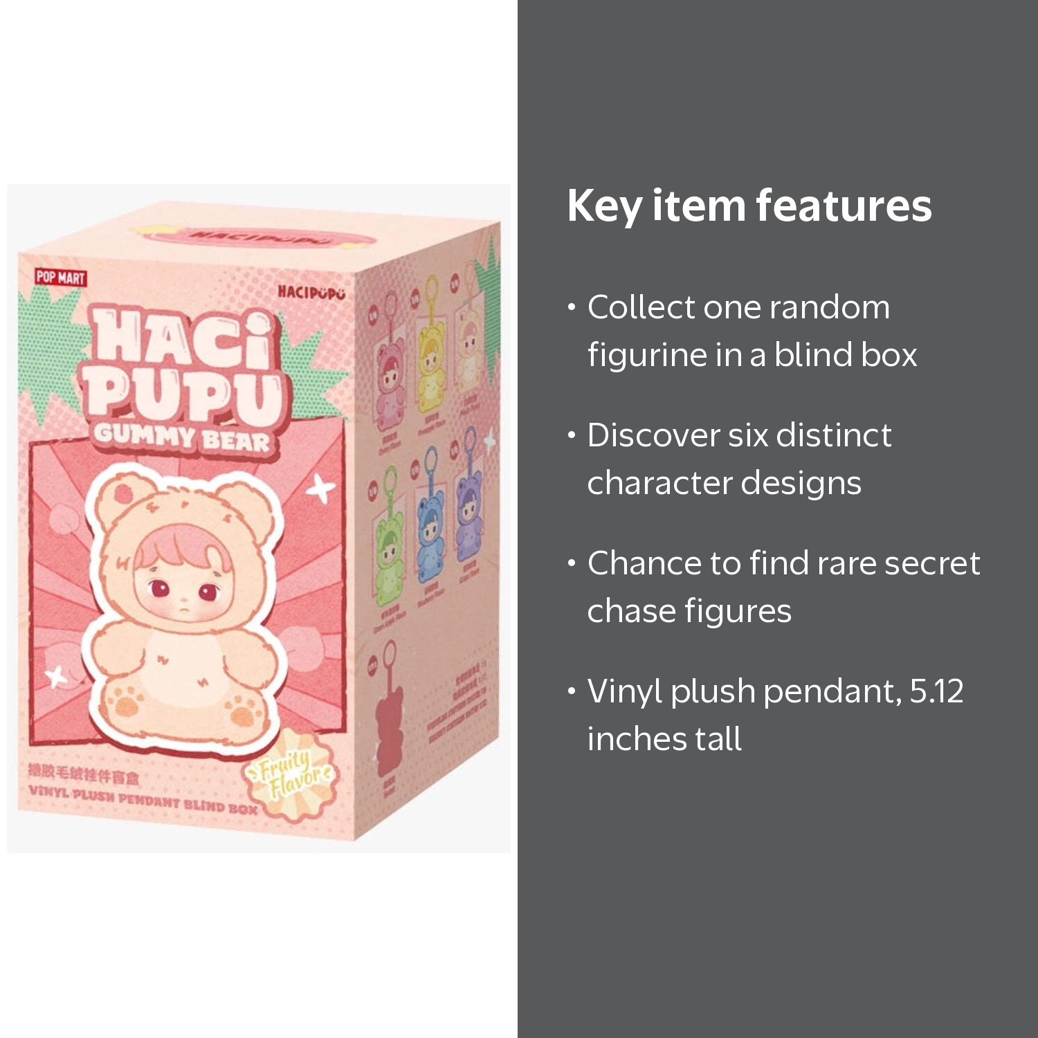 Pop Mart, Vinyl Plush Pendant, HACIPUPU Gummy Bear Series
