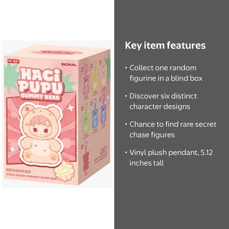 Pop Mart, Vinyl Plush Pendant, HACIPUPU Gummy Bear Series
