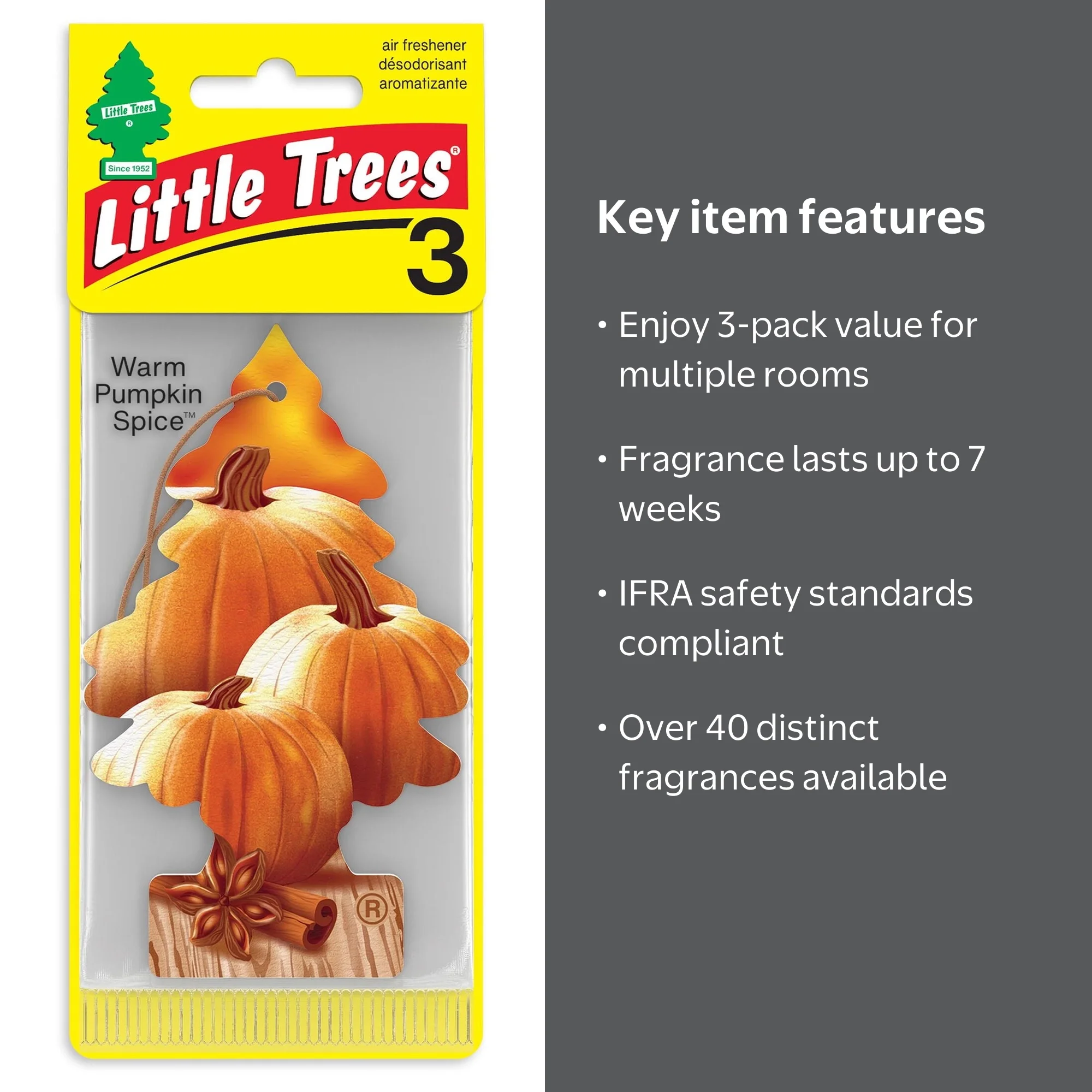 LITTLE TREES, Air Freshener, Warm Pumpkin Spice 3pk - Walmart.com