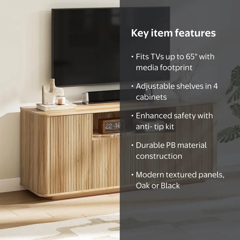 MARNUR Fluted TV Stand for TVs up to 65