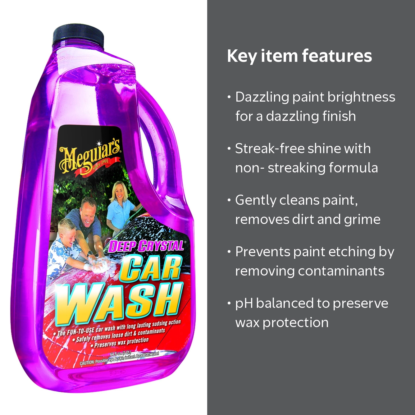 Meguiar's, Car Wash Soap, 64 oz, pH Neutral Deep Crystal Wash