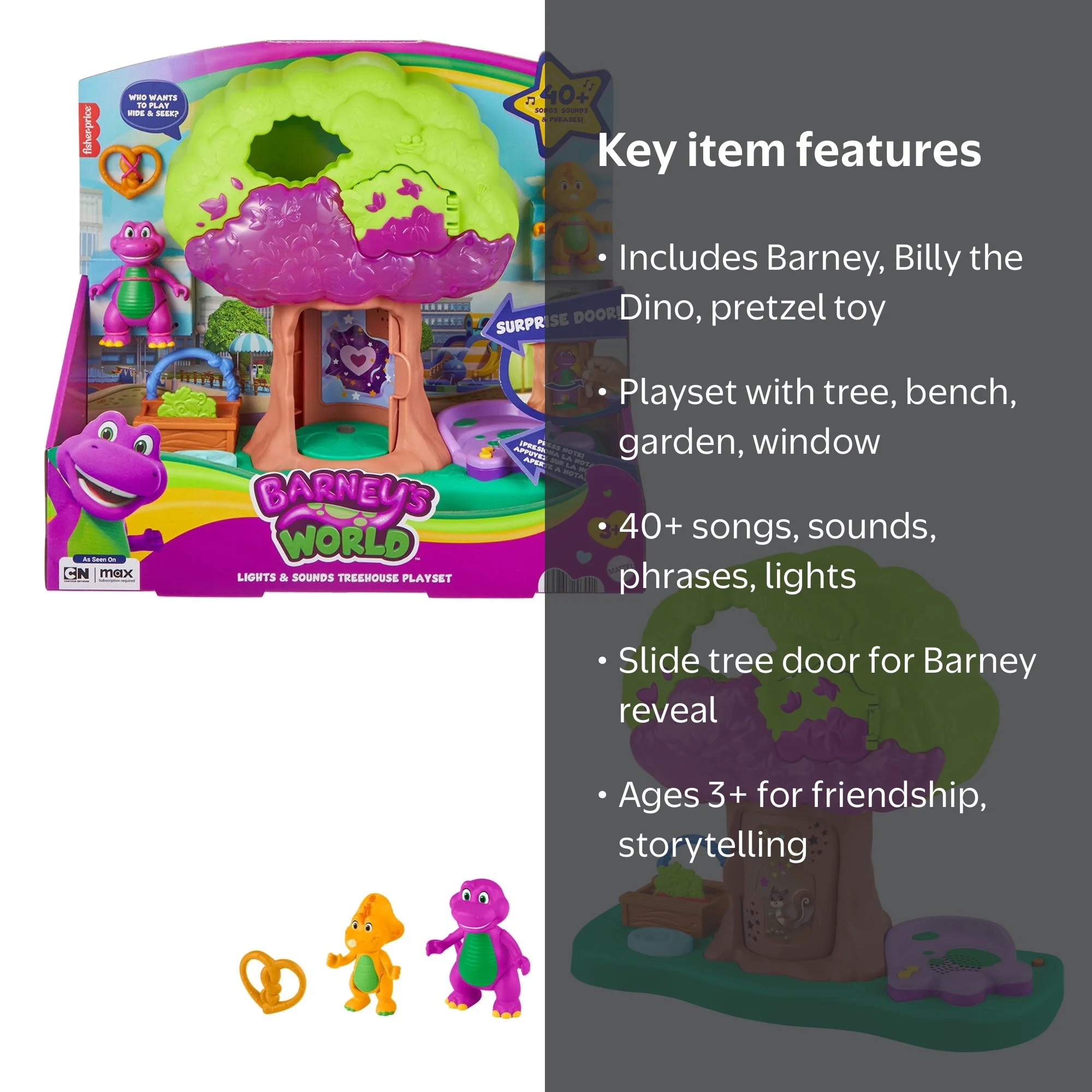 Free Shipping! Barney's World Lights and Sounds Treehouse Playset