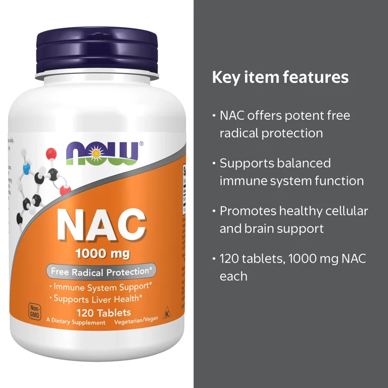 does walmart have nac glutathione NOW Supplements, (N-Acetyl-Cysteine) Tablets, 1000 mg, Free Radical Protection* 120 Count NAC Supplement N-Acetyl Cysteine 600mg