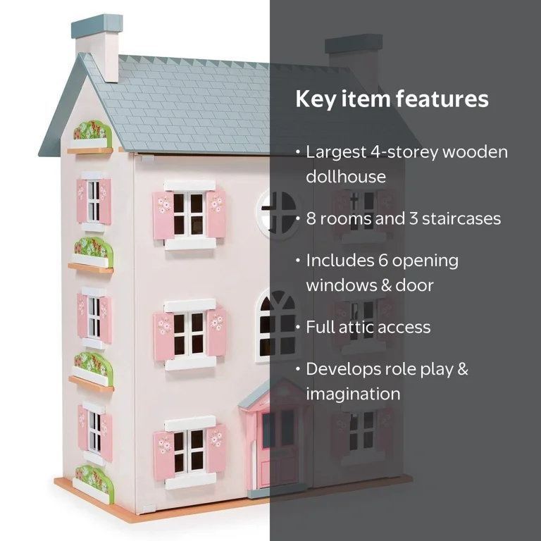 Mentari, Heather Hall Doll House, 3+ levels with removable chimney