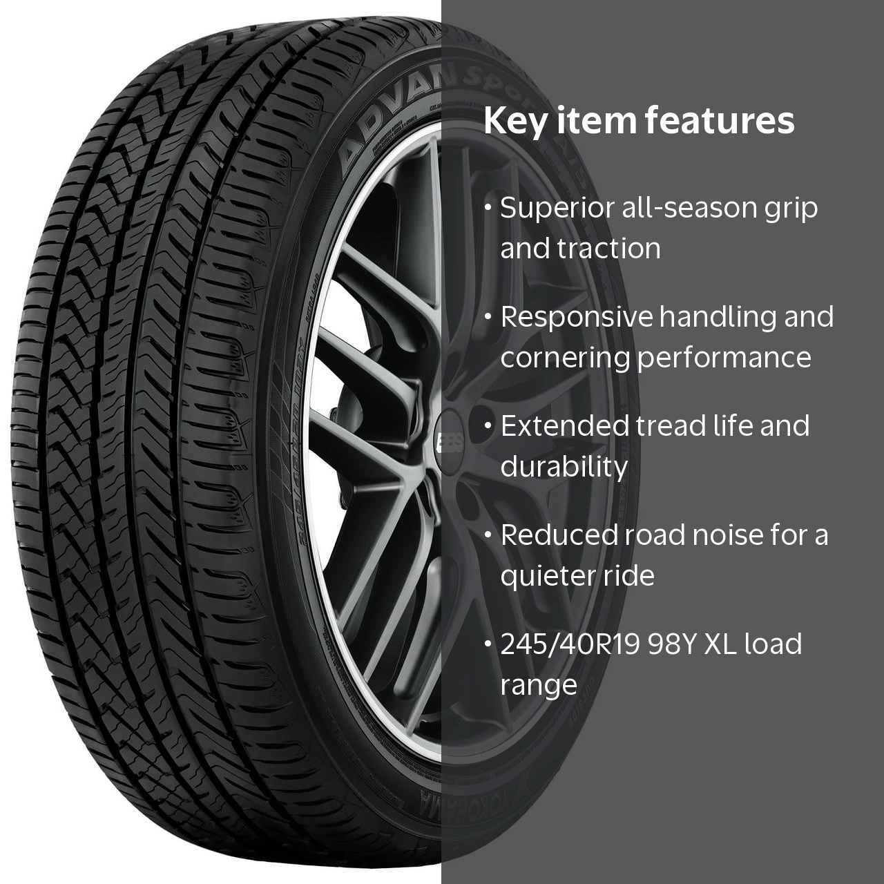 Yokohama Advan Sport A/S Plus UHP All Season 245/40R19 98Y XL