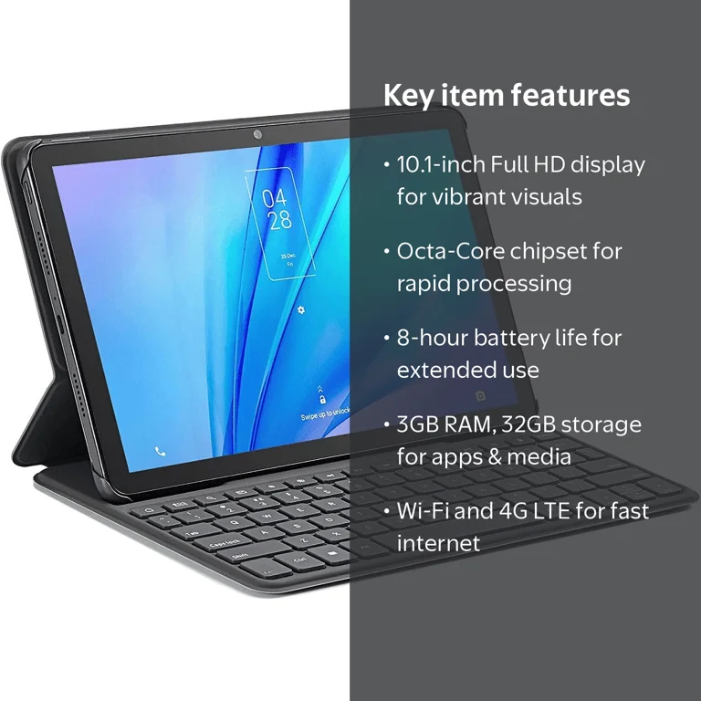 TCL TAB 10S 10.1'' Tablet, Android 11, 3GB RAM, 32GB, Wi-Fi, 4G