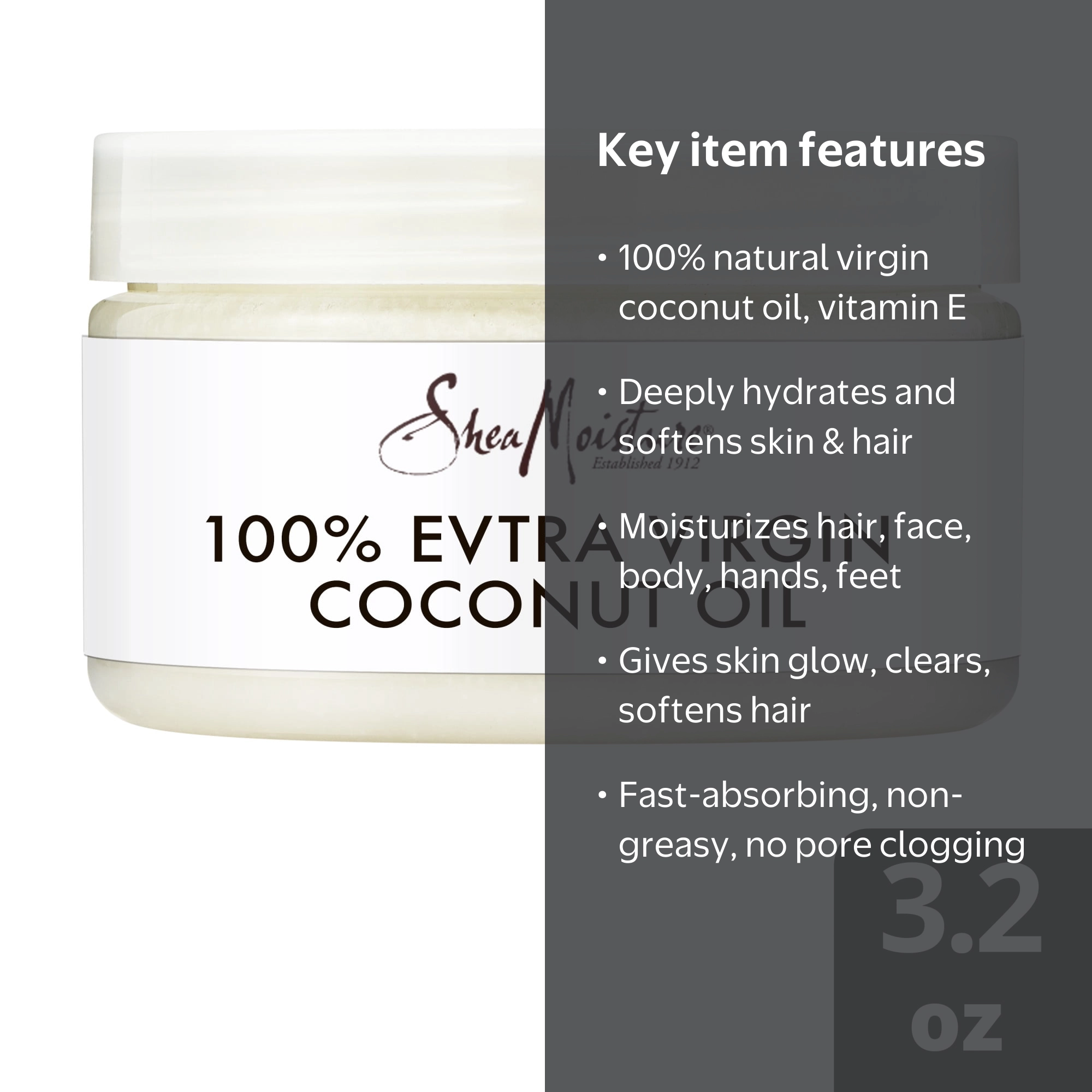 SheaMoisture 100% Extra Virgin Coconut Oil, Hair & Skin Hydration